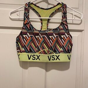 Or best offers VSX Black and Yellow Sports Bra with Racerback